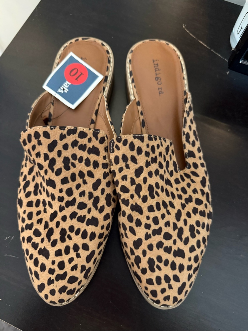 Indigo Cheetah-Print Slip-On Mules - Tan & Black